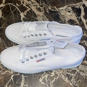 New Superga 2750 COTU Classic White Canvas Sneakers Shoes Size 10.5